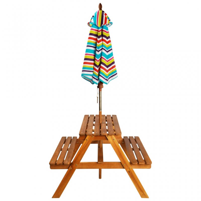 Τραπέζι Πικνικ με Ομπρέλα Παιδικό 79 x 90 x 60 εκ. Ξύλο Ακακίας | Echo Deco