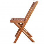 Καρέκλες bistro εξωτερικού χώρου σετ δύο τεμαχίων από μασίφ ξύλο ακακίας