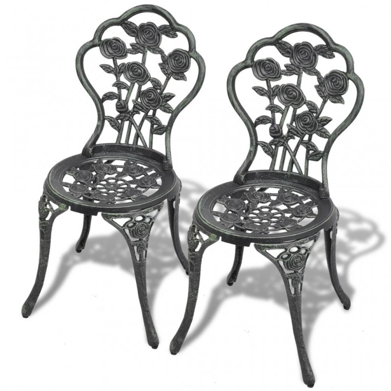 Καρέκλες Bistro 2 τεμ. Μπρονζέ από Χυτό Αλουμίνιο | Echo Deco