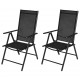 Καρέκλες Κήπου Πτυσσόμενες 2 τεμ. Μαύρες Αλουμίνιο / Textilene
