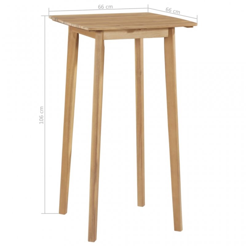 Τραπέζι μπαρ από μασίφ ξύλο ακακίας 60x60x105 εκ