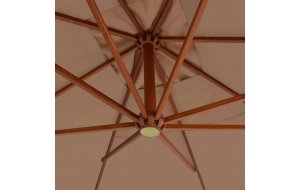 Ομπρέλα Κρεμαστή Χρώμα Taupe 400 x 300 εκ. με Ξύλινο Ιστό