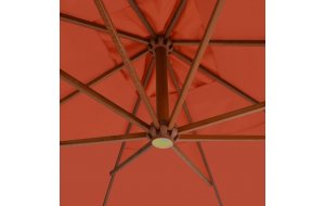Ομπρέλα Κρεμαστή Τερακότα 400 x 300 εκ. με Ξύλινο Ιστό