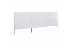 Προστατευτικό Αέρα με 3 Πάνελ Λευκό 400 x 120 εκ. Υφασμάτινο