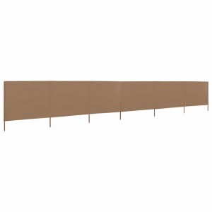Προστατευτικό Αέρα με 6 Πάνελ Χρώμα Taupe 800x80 εκ. Υφασμάτινο
