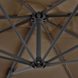 Ομπρέλα κρεμαστή σε χρώμα taupe με ιστό αλουμινίου 250x250 εκ
