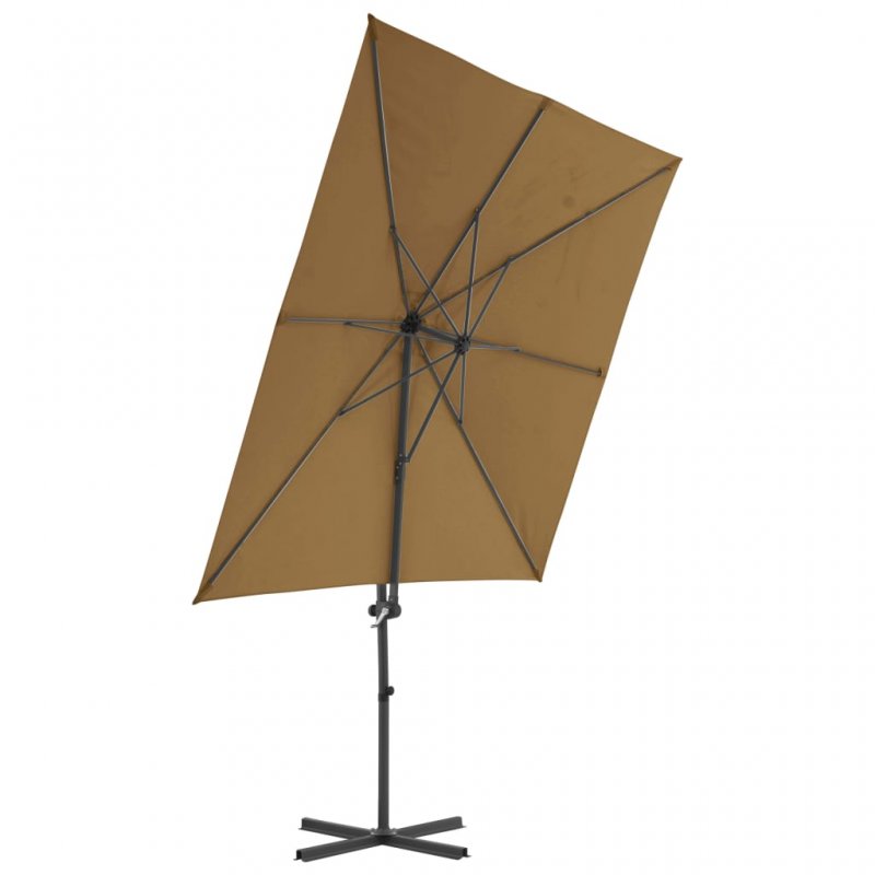Ομπρέλα κρεμαστή σε χρώμα taupe με ατσάλινο ιστό 250x250 εκ