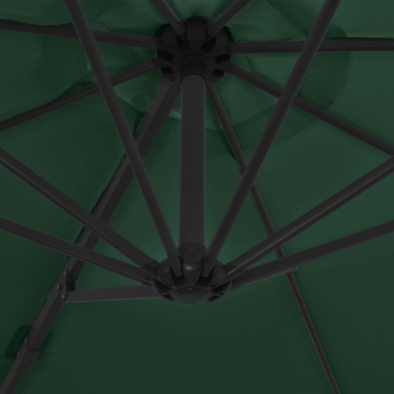 Ομπρέλα κρεμαστή πράσινη με ατσάλινο ιστό 300 εκ