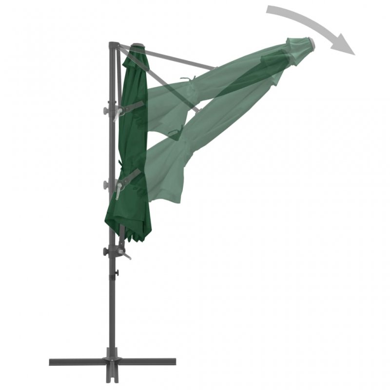 Ομπρέλα κρεμαστή πράσινη με ατσάλινο ιστό 300 εκ
