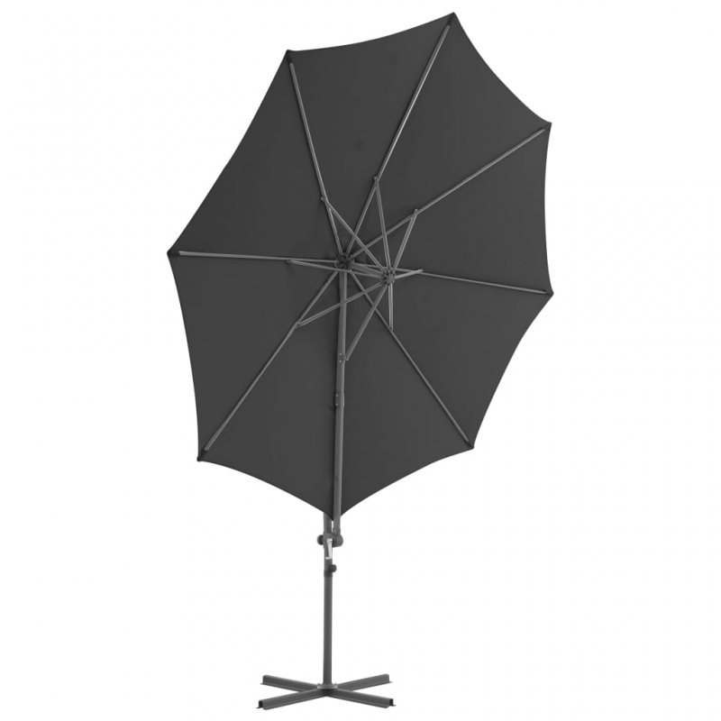 Ομπρέλα κρεμαστή ανθρακί με ατσάλινο ιστό 300 εκ