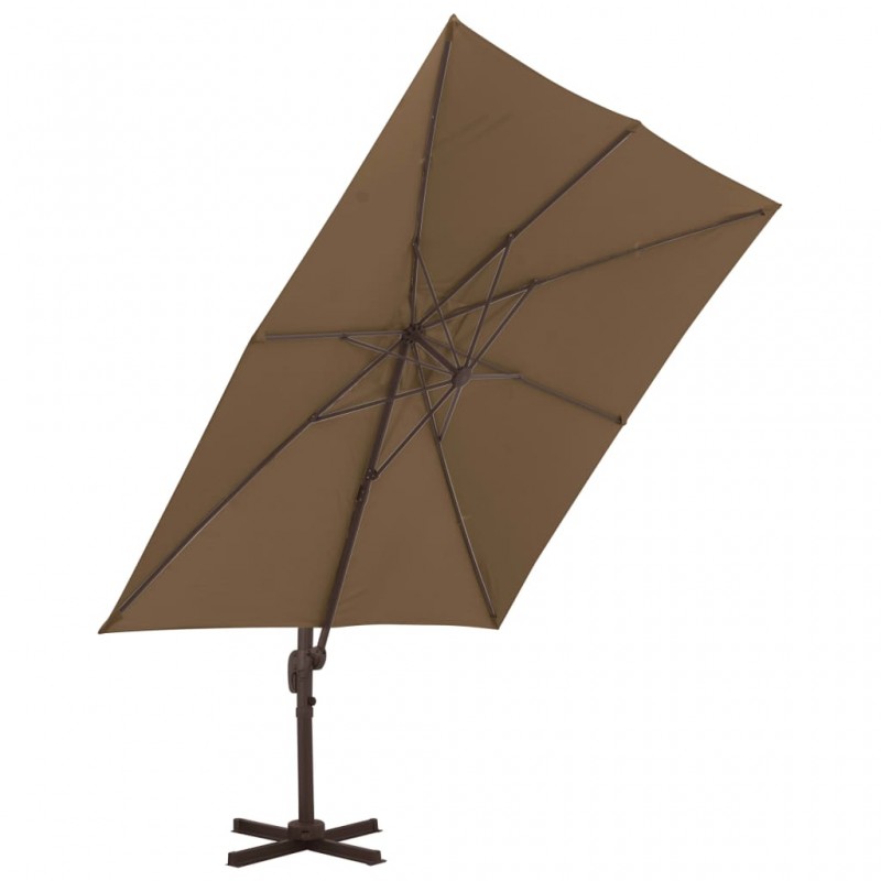 Ομπρέλα Κρεμαστή Χρώμα Taupe 300 x 300 εκ. με Ιστό Αλουμινίου | Echo Deco
