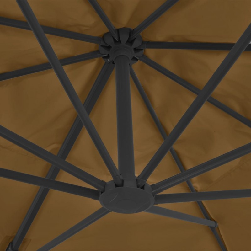 Ομπρέλα Κρεμαστή Χρώμα Taupe 400 x 300 εκ. με Ιστό Αλουμινίου | Echo Deco