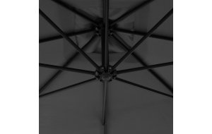 Ομπρέλα Κρεμαστή Ανθρακί 300 εκ. με Ατσάλινο Ιστό