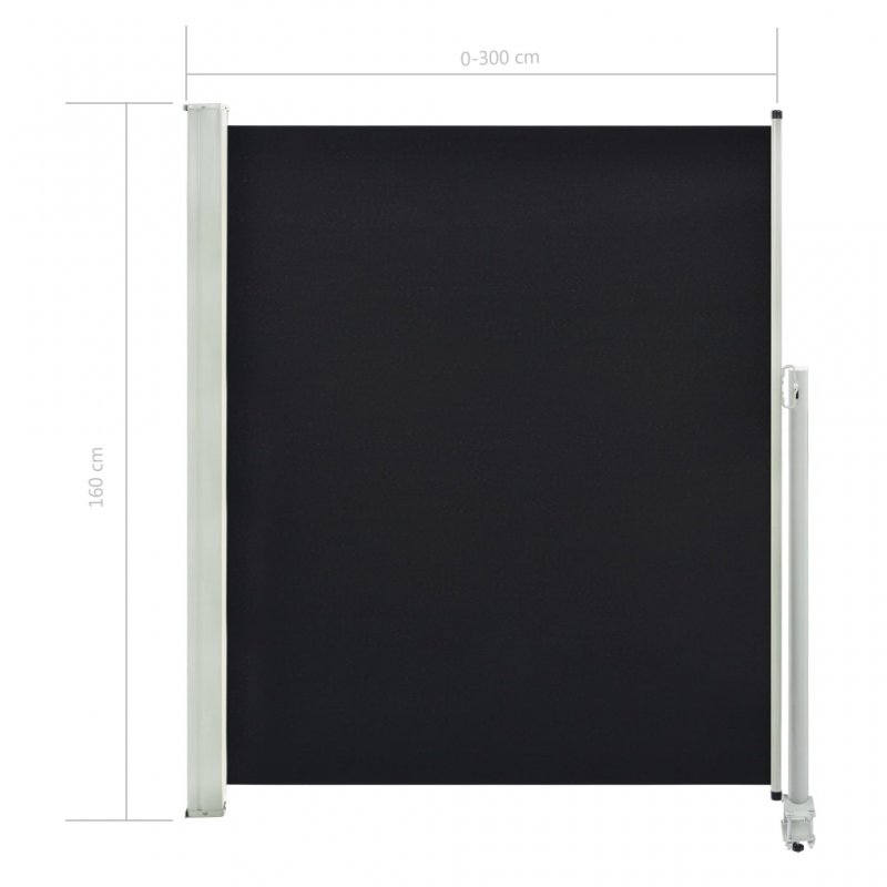 Σκίαστρο Πλαϊνό Συρόμενο Βεράντας Μαύρο 160 x 300 εκ. | Echo Deco