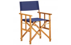 Καρέκλες Σκηνοθέτη 2 τεμ. Μπλε από Μασίφ Ξύλο Ακακίας