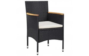 Καρέκλες Τραπεζαρίας Κήπου 2 τεμ. Μαύρες από Συνθ&epsilon