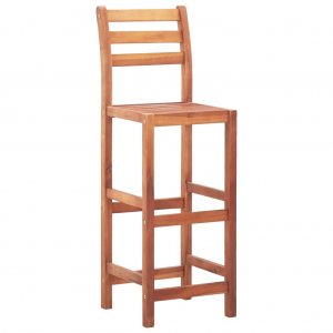 Καρέκλες μπαρ 4 τεμ από μασίφ ξύλο ακακίας