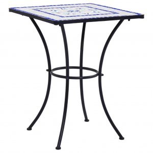 Τραπέζι Μπιστρό «Μωσαϊκό» Μπλε/Λευκό 60 εκ. Κεραμικό