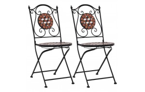 Καρέκλες Μπιστρό «Μωσαϊκό» 2 τεμ. Καφέ Κεραμικές
