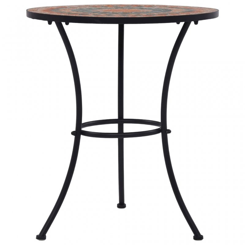Τραπέζι μπιστρό με κεραμική επιφάνεια τύπου μωσαϊκό πορτοκαλί και γκρι 60x70 εκ