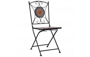 Καρέκλες Μπιστρό «Μωσαϊκό» 2 τεμ. Πορτοκαλί / Γκρι