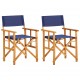 Καρέκλες Σκηνοθέτη 2 τεμ. Μπλε από Μασίφ Ξύλο Ακακίας | Echo Deco
