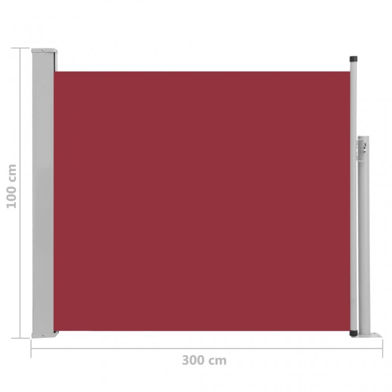 Σκίαστρο Πλαϊνό Συρόμενο Βεράντας Κόκκινο 100 x 300 εκ. | Echo Deco