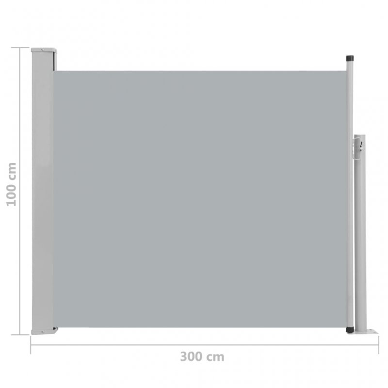 Σκίαστρο Πλαϊνό Συρόμενο Βεράντας Γκρι 100 x 300 εκ. | Echo Deco