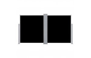 Σκίαστρο Πλαϊνό Συρόμενο Βεράντας Διπλό Μαύρο 170 x 600 εκ.