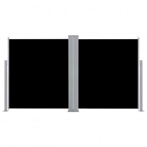 Σκίαστρο Πλαϊνό Συρόμενο Βεράντας Διπλό Μαύρο 170 x 600 εκ.