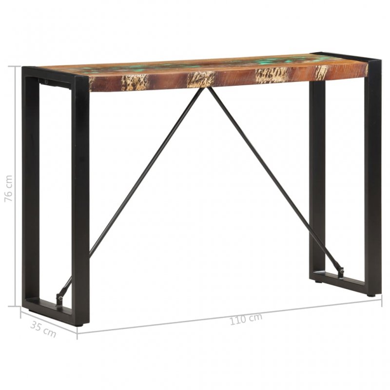 Κονσόλα τραπέζι από μασίφ ανακυκλωμένο ξύλο και ατσάλι 110x35x76 εκ