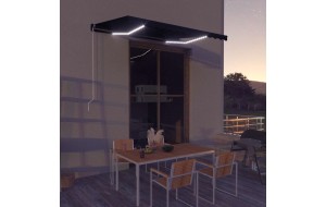 Τέντα Συρόμενη Χειροκίνητη με LED Ανθρακί 350 x 250 εκ.