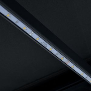 Τέντα Συρόμενη Χειροκίνητη με LED Ανθρακί 350 x 250 εκ.