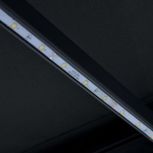 Τέντα Συρόμενη Χειροκίνητη με LED Ανθρακί 450 x 300 εκ.