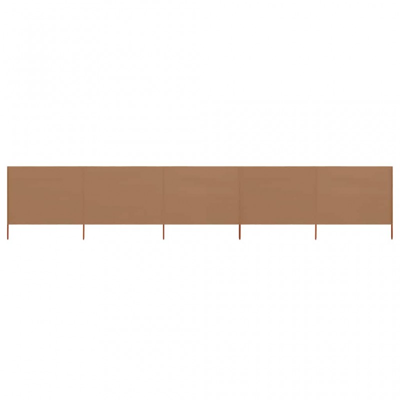 Προστατευτικό Αέρα με 5 Πάνελ Taupe 600 x 120 εκ. Υφασμάτινο