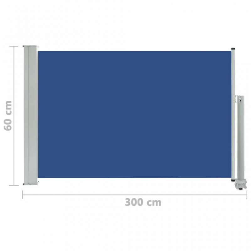 Σκίαστρο Πλαϊνό Συρόμενο Βεράντας Μπλε 60 x 300 εκ.
