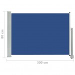 Σκίαστρο Πλαϊνό Συρόμενο Βεράντας Μπλε 80 x 300 εκ.