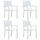 Καρέκλες Κήπου 4 τεμ. Λευκές με Όψη Ξύλου από HDPE