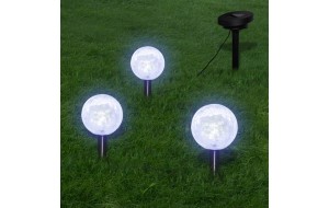 Φωτιστικά Κήπου LED 6 τεμ. με Στηρίγματα & Ηλιακά Πάνελ