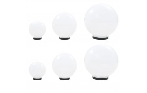 Φωτιστικά Μπάλα LED 6 τεμ Σφαιρικά 20/30/40 εκ. Ακρυλικά (PMMA)