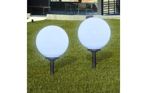 Φωτιστικό Εξωτερικού Χώρου Μπάλα Ηλιακό LED 2 τεμ. 30 εκ. με Καρφί