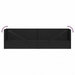 Καναπές εξωτερικού χώρου μαύρος από συνθετικό ρατάν με μαξιλάρια 200x60x58 εκ