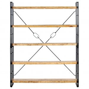 Ραφιέρα με 5 επίπεδα 140 x 30 x 180 εκ. Μασίφ ξύλο μάνγκο