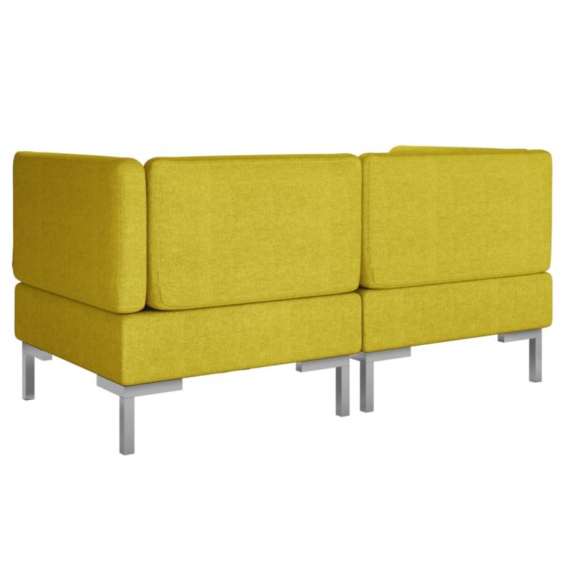 Γωνιακοί καναπέδες τμηματικοί δύο τεμαχίων κίτριν&omicro