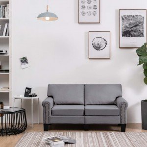 Διθέσιος καναπές σε ανοιχτό γκρι χρώμα υφασμάτινο&si