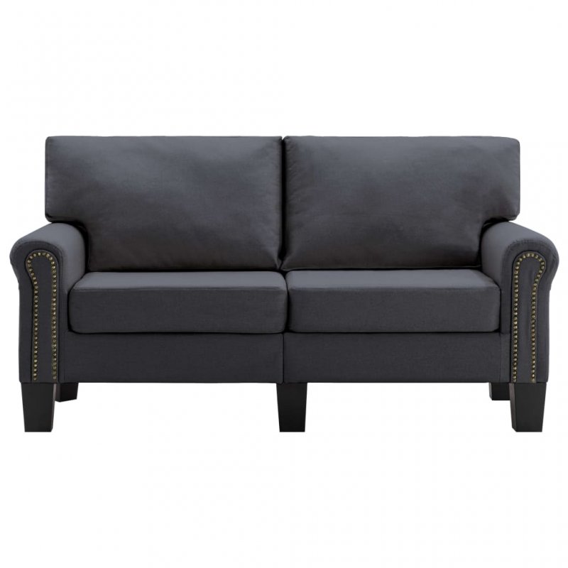 Καναπές διθέσιος σε σκούρο γκρι χρώμα υφασμάτινος | Echo Deco