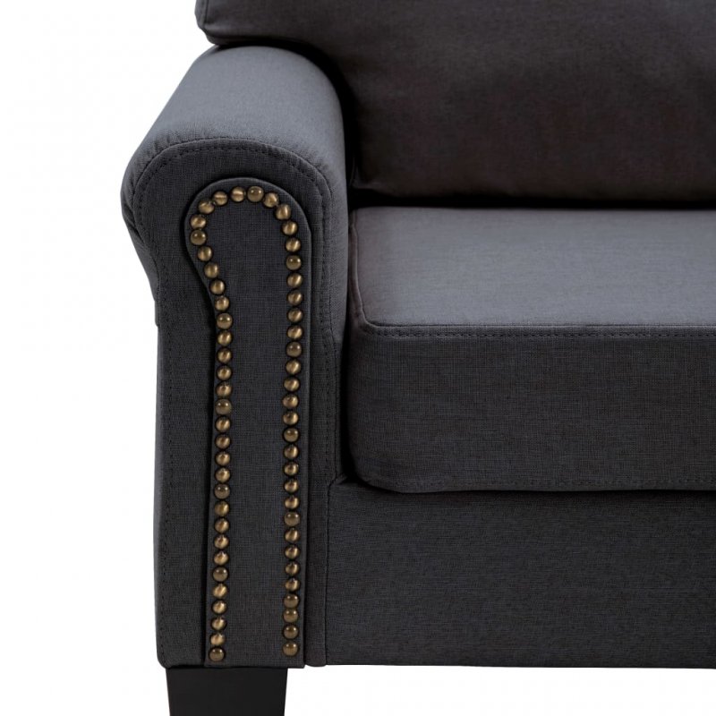 Καναπές διθέσιος σε σκούρο γκρι χρώμα υφασμάτινος | Echo Deco