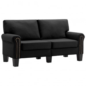 Μαύρος υφασμάτινος καναπές διθέσιος 145x70x75 εκ