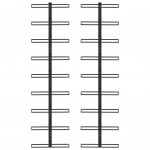 Βάσεις κρασιών τοίχου δύο τεμαχίων για 18 φιάλες μαύρες σιδερένιες 24x8x95,4 εκ