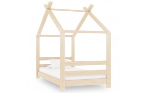 Πλαίσιο κρεβατιού παιδικό από μασίφ ξύλο πεύκου 70x140 εκ